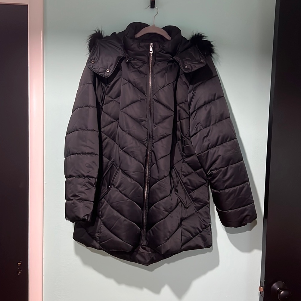 Lane Bryant winter jacket black detachable hood 18/20